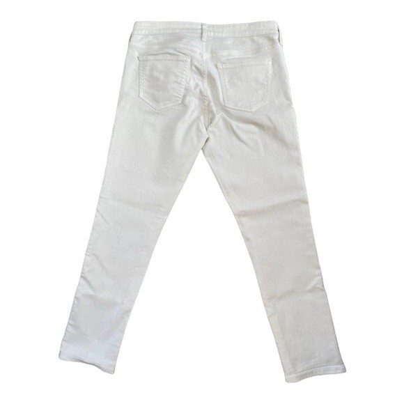 GAP White Girlfriend Jeans Sz 8/29R Cotton Blend Mid Rise Stretch 27" Inseam EXC - Picture 4 of 6